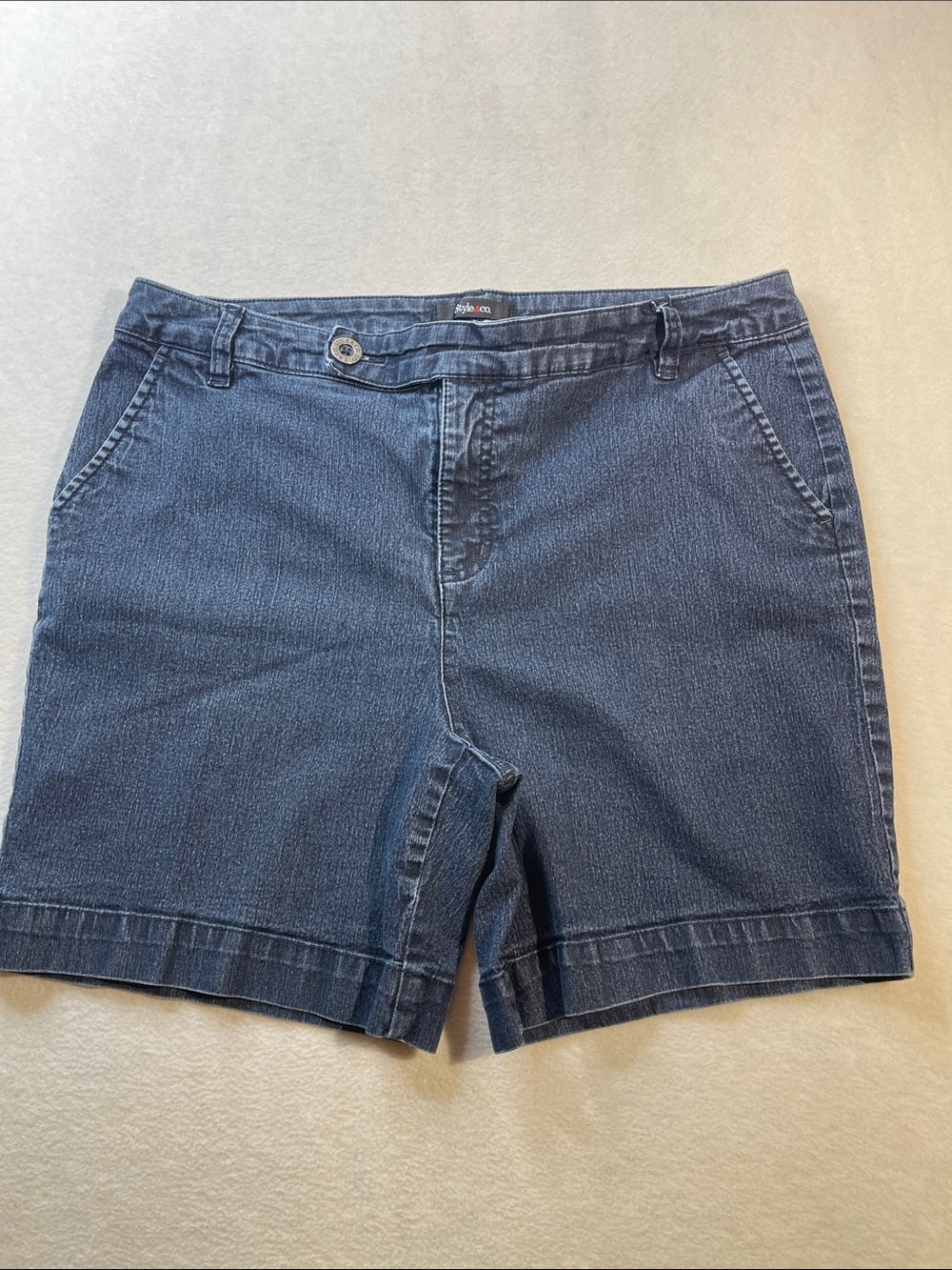 STYLE & CO. Women’s Dark Blue Denim Casual Shorts SIZE 14